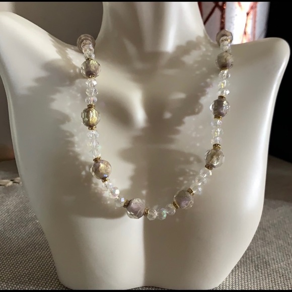 Handmade Pink Champagne Necklace & Bracelet Set - Picture 3 of 7